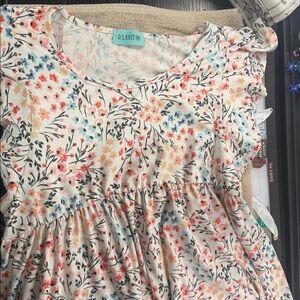 P.S. Kate Floral Flutter Sleeve Babydoll Peplum Top